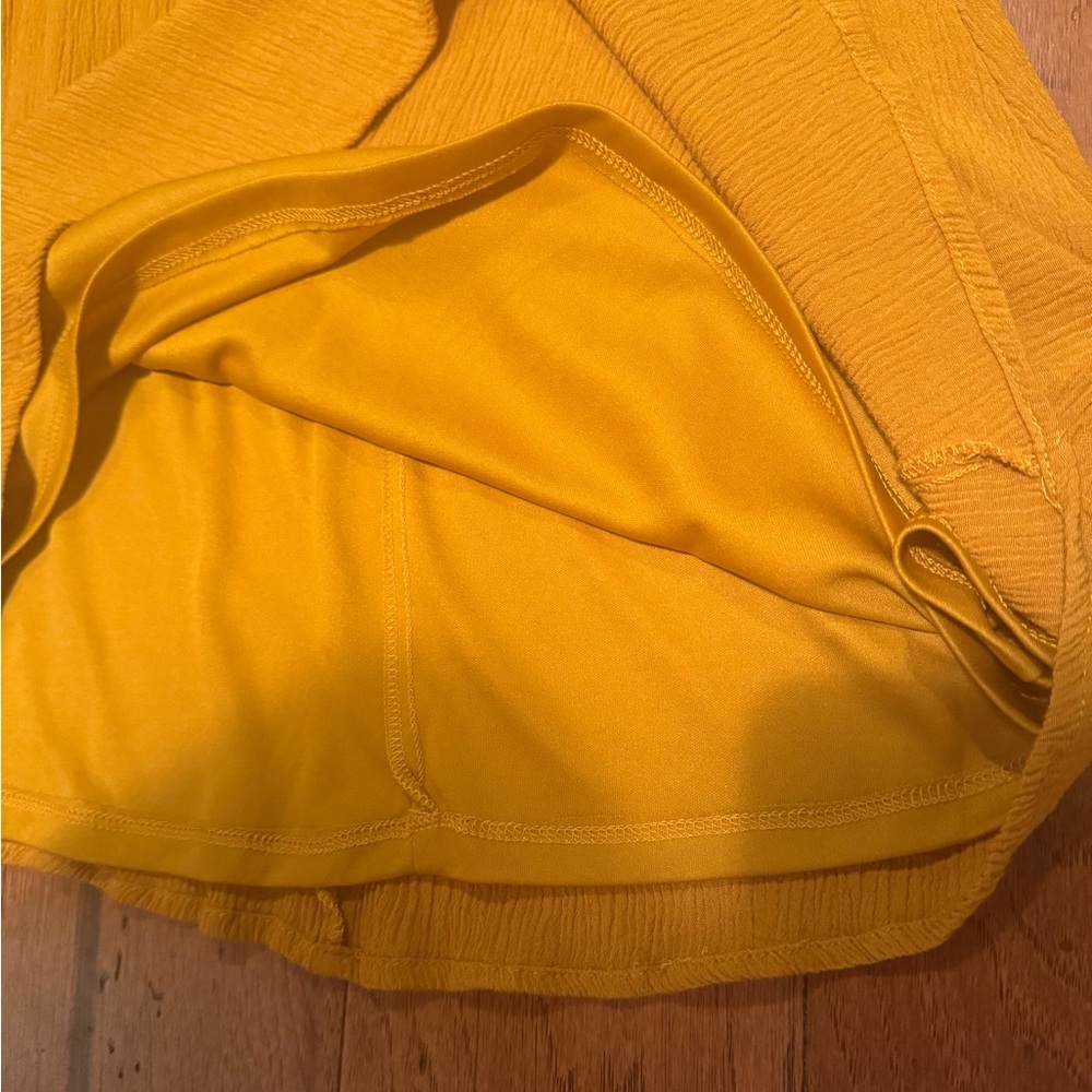 Yellow Gold Ruffle Dress Size Small - Picture 5 of 7